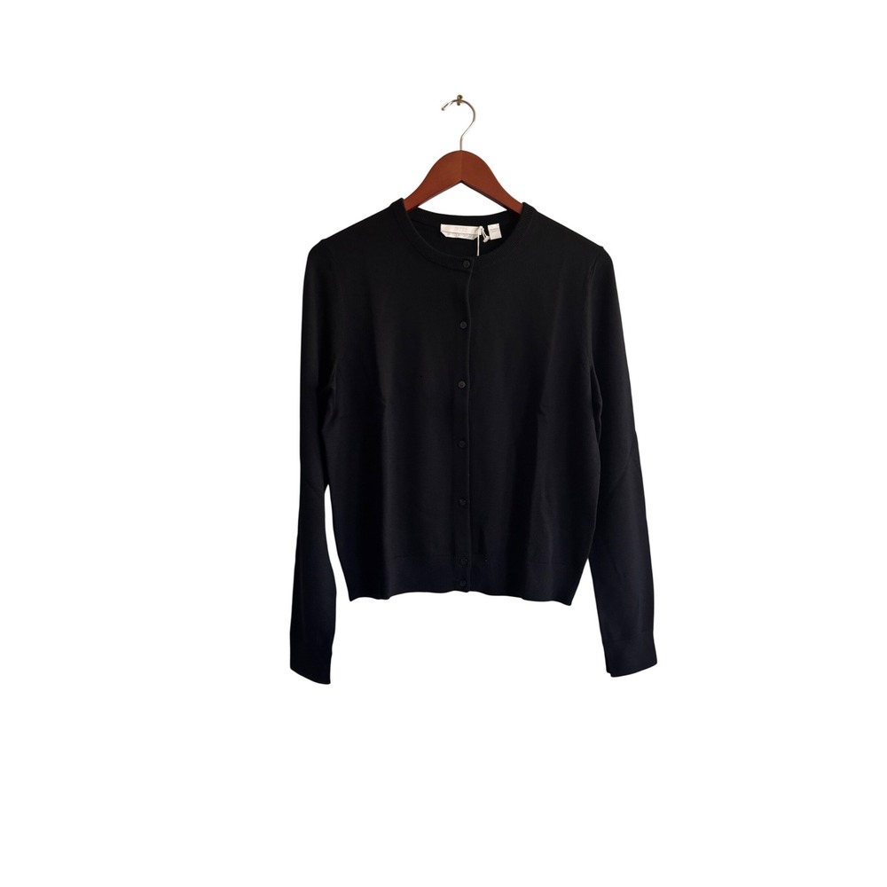 Hugo Boss Womens Black Merino Superfine Wool Button Front Cardigan Size M
